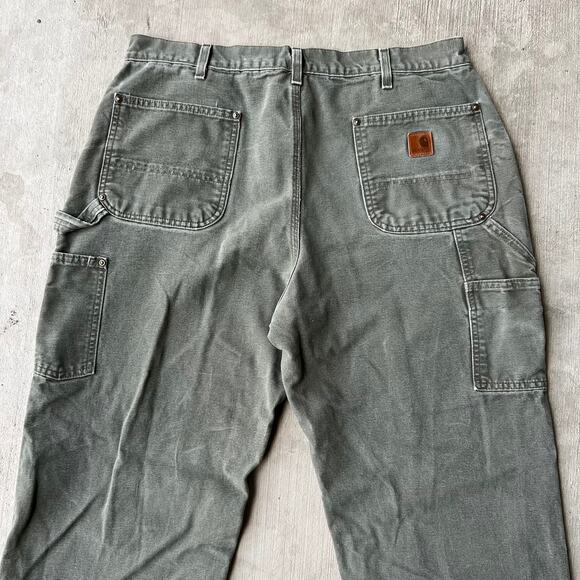 Vintage Y2K Carhartt green double knee work wear carpenter pants - Picture 6 of 8